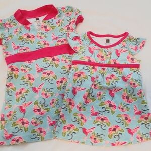 Tea Collection SISTER DRESSES With Vibrant Hummingbird & Floral Design 2 & 6-12M